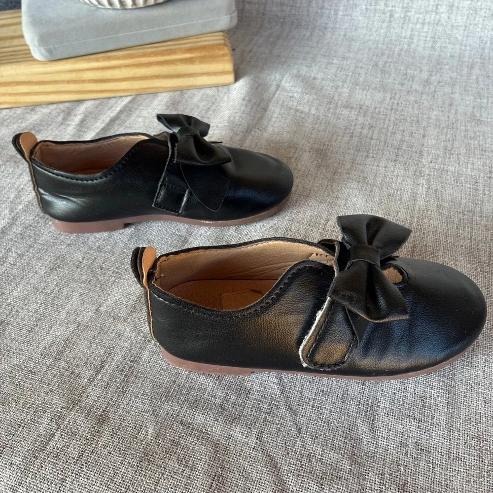 Mary Jane Flats Black 26 Toddler Bow Strap Dress Shoes